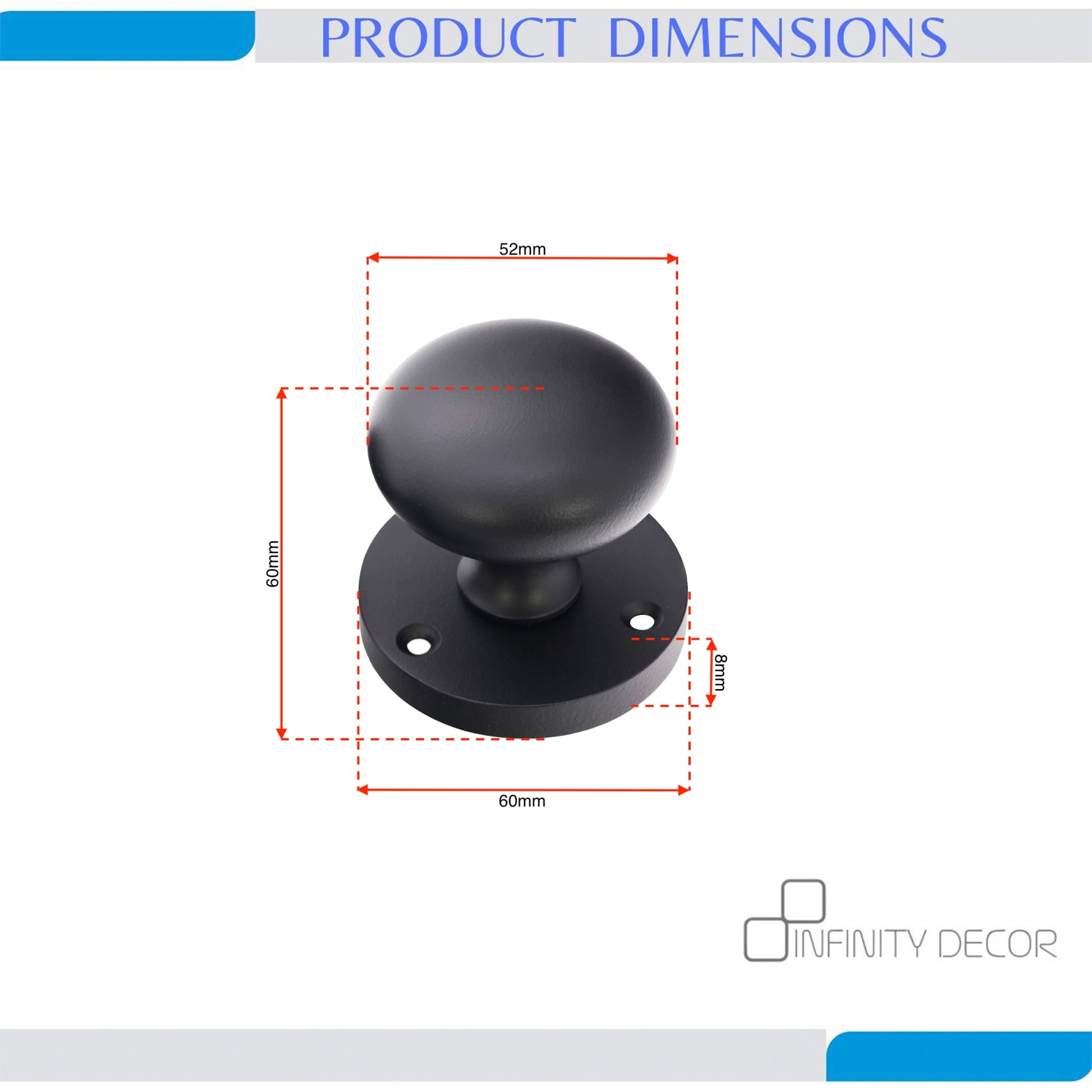 Victorian Door Knob Matt Black Home Decor