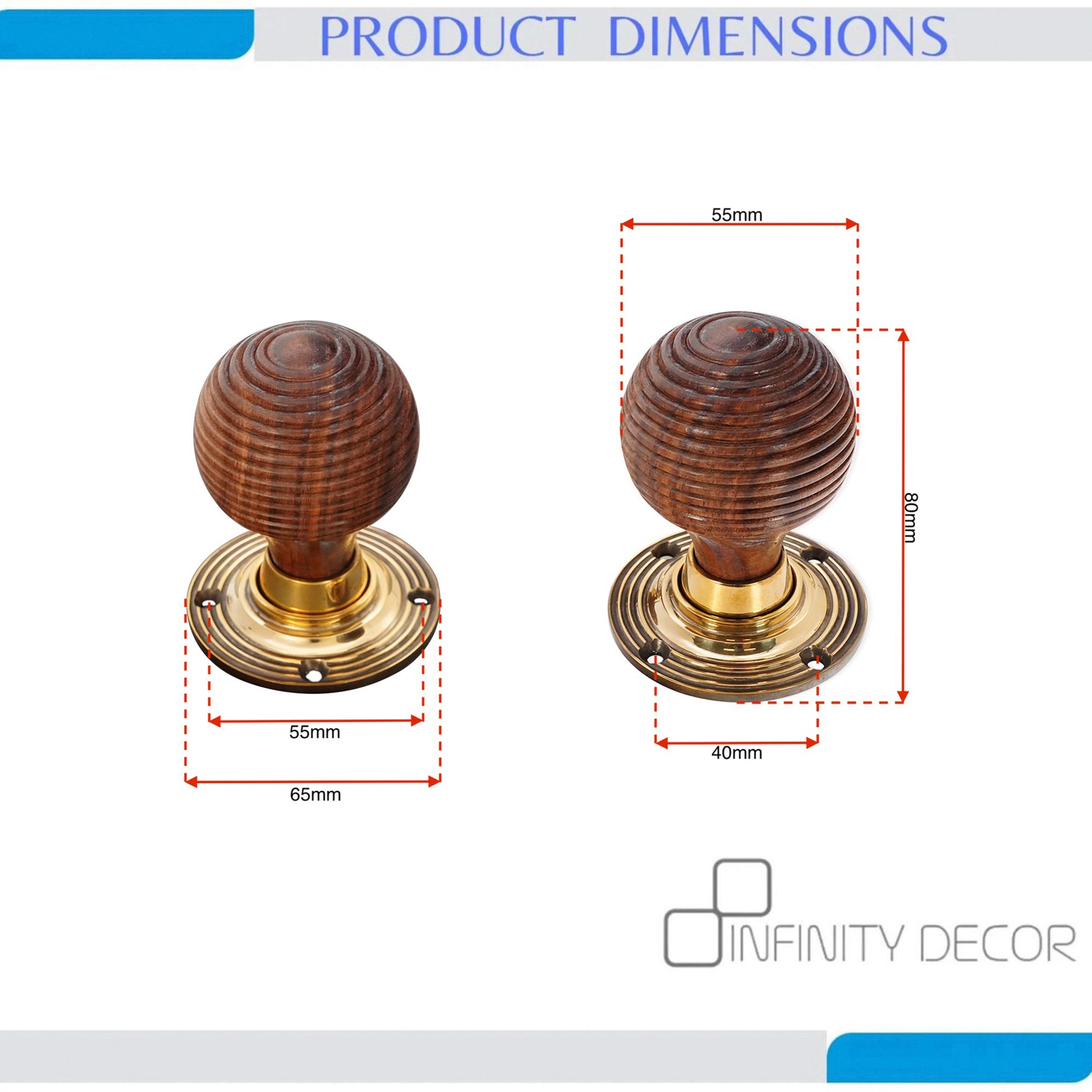 Rosewood Beehive Door Knob Aged Brass Home Decor