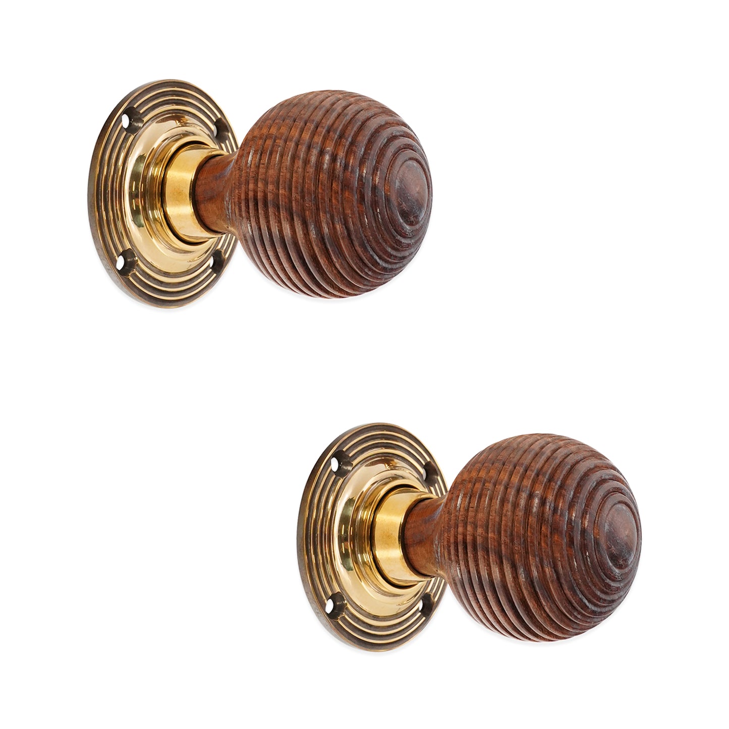 Rosewood Beehive Door Knob Aged Brass Home Decor