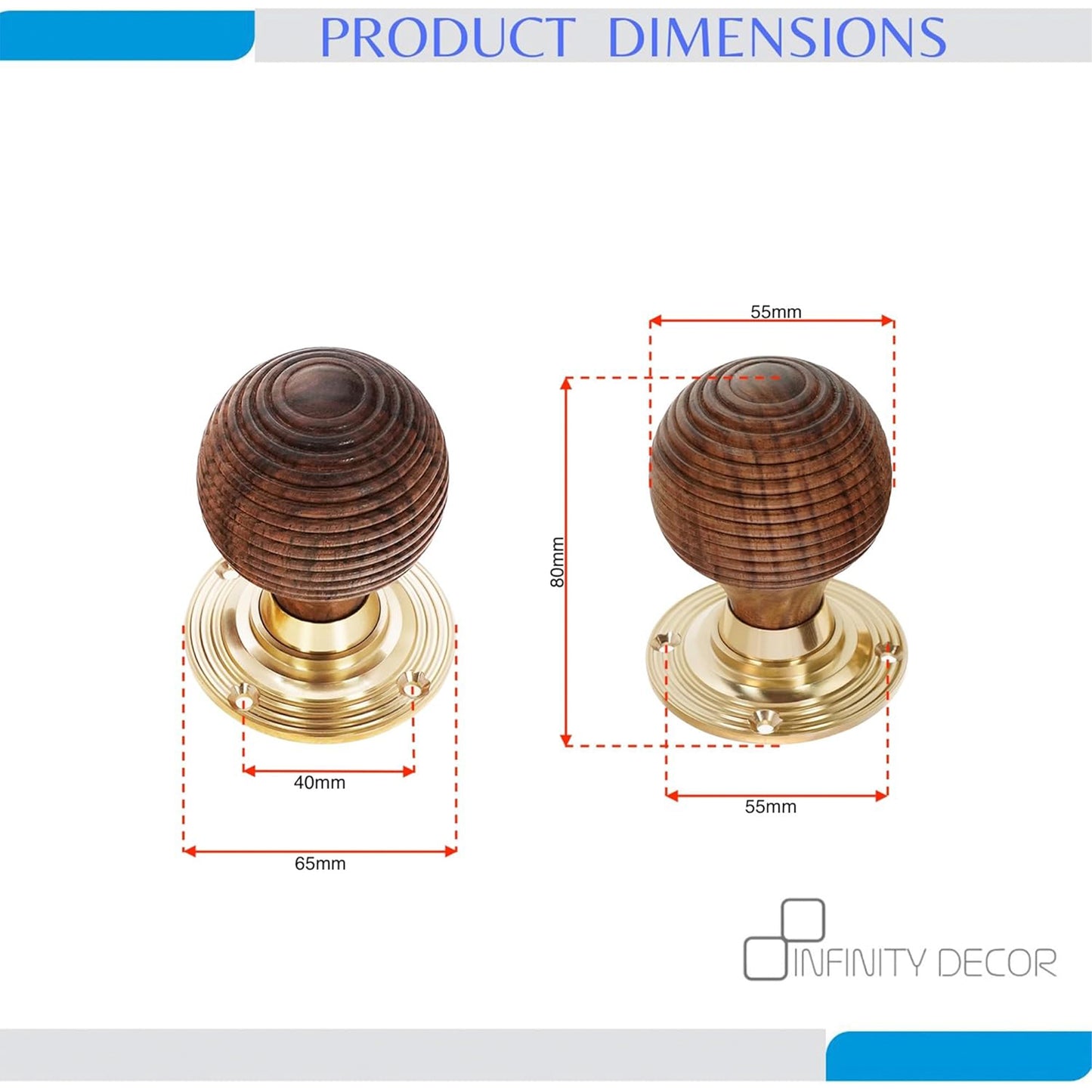 Rosewood Beehive Door Knob Home Decor
