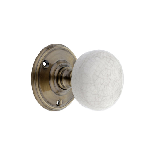 Crackled Porcelain Mortice Door Knob Antique