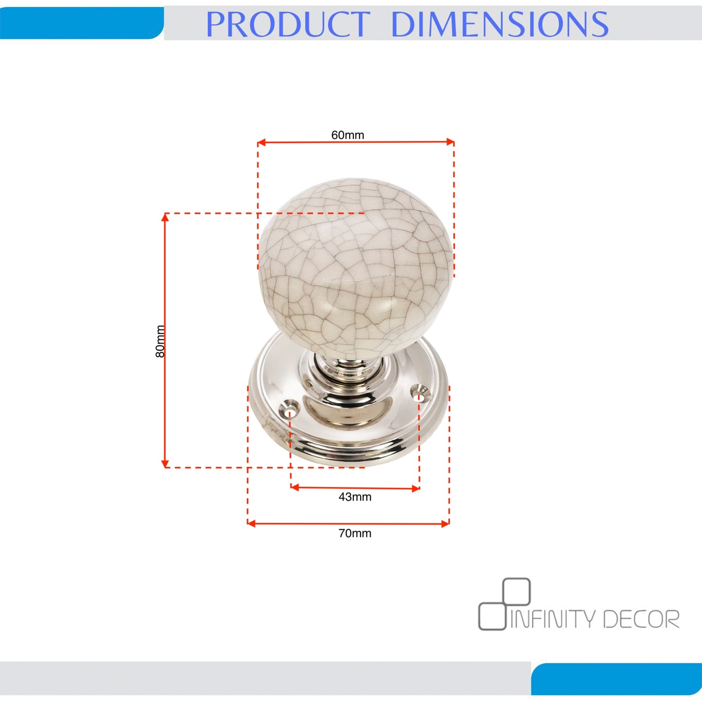 Ceramic Door Knob Polished Nickel Home Decor