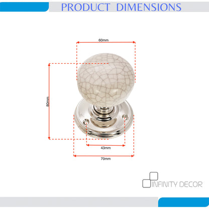 Ceramic Door Knob Polished Nickel Home Decor