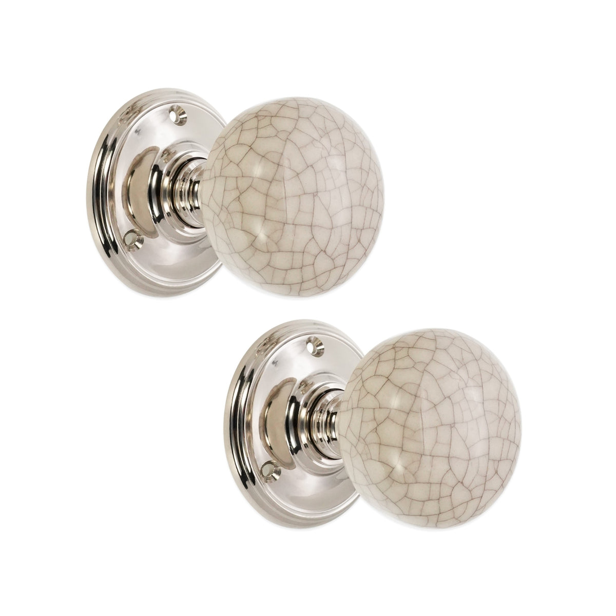 Ceramic Door Knob Polished Nickel Home Decor