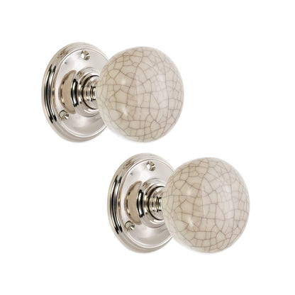 Ceramic Door Knob Polished Nickel Home Decor