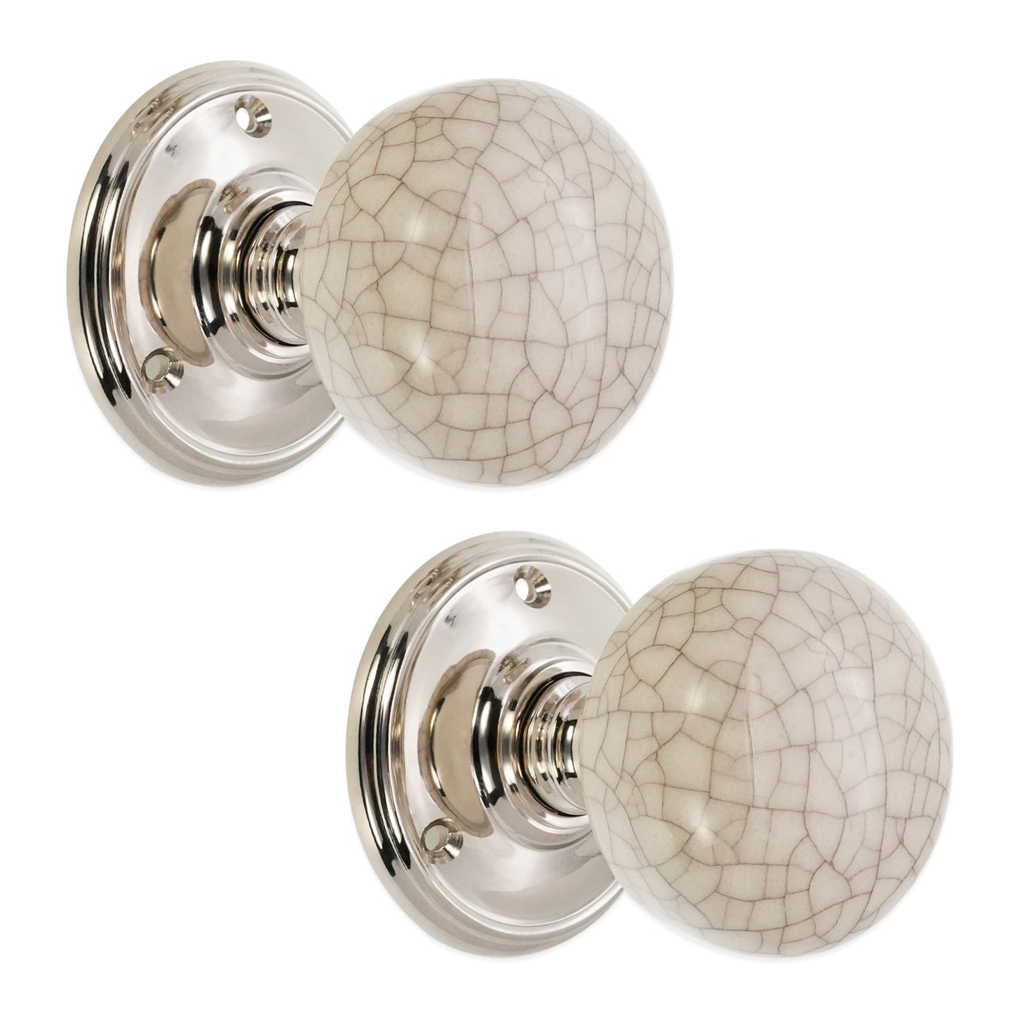 Ceramic Door Knob Polished Nickel Home Decor