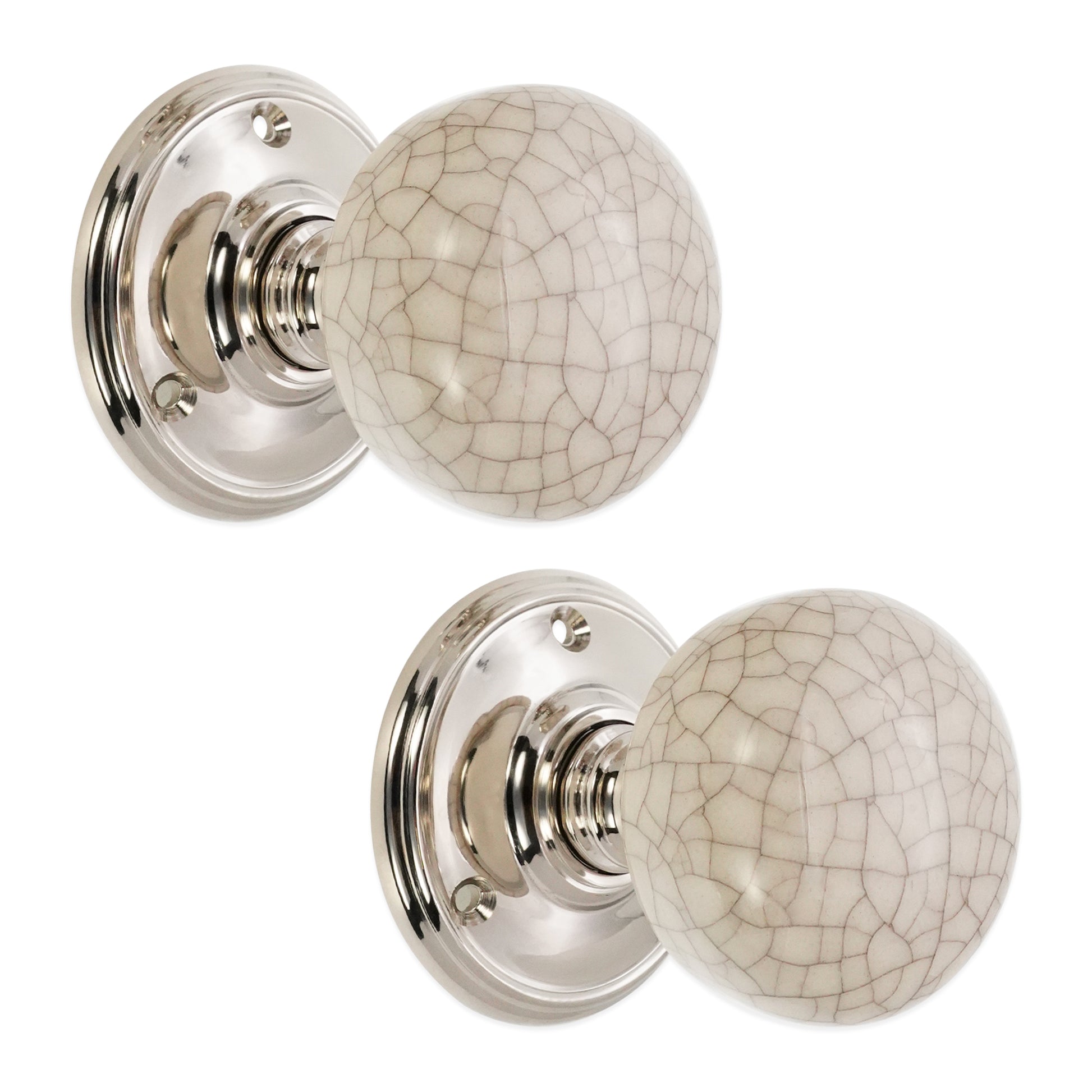 Ceramic Door Knob Polished Nickel Home Decor