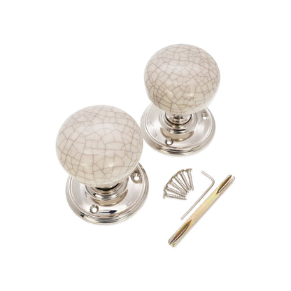 Ceramic Door Knob Polished Nickel Home Decor