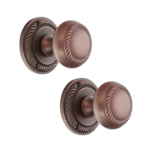 Georgian Mortice Door Knob Aged Bronze