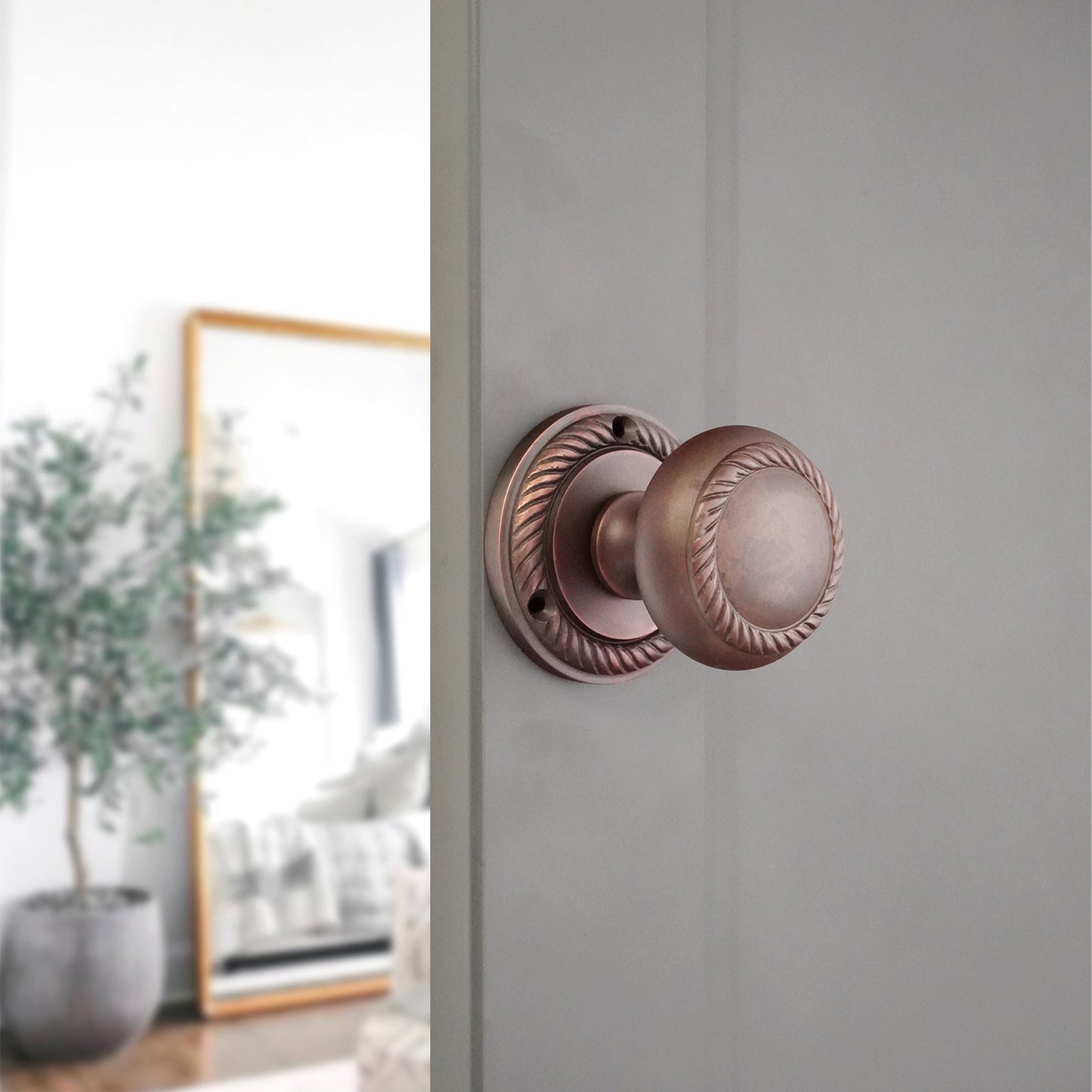 Georgian Mortice Door Knob Aged Bronze Home Decor