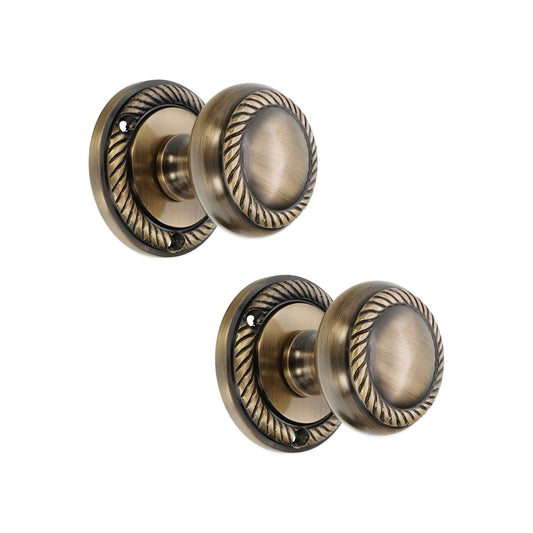 Georgian Mortice Door Knob Antique Brass