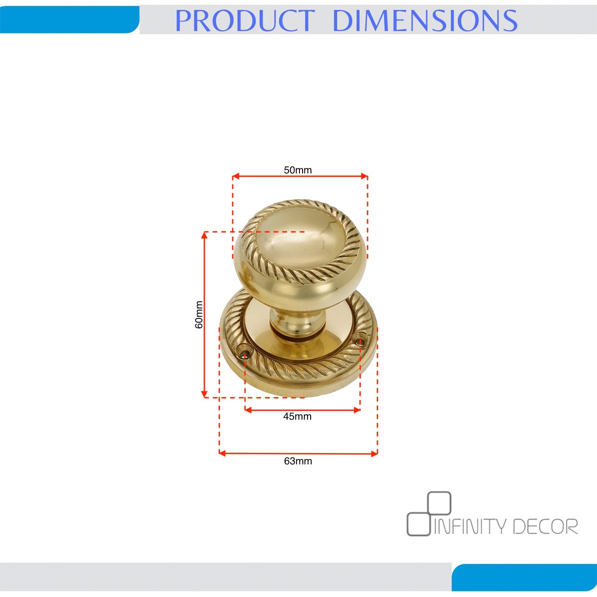 Georgian Door Knob Polished Brass Home Decor