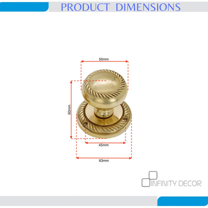 Georgian Door Knob Polished Brass Home Decor
