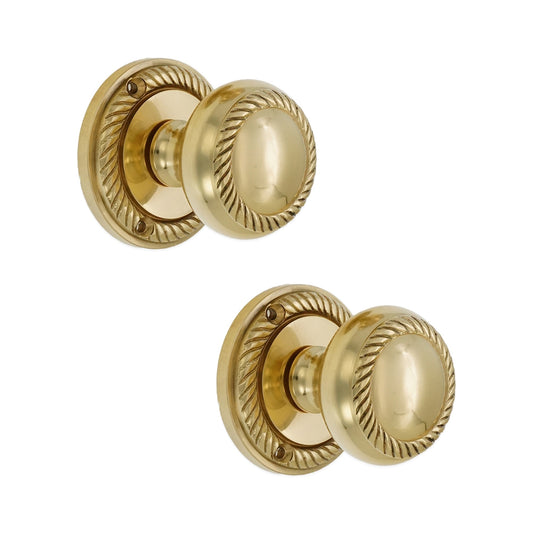 Georgian Mortice Door Knob Polished Brass