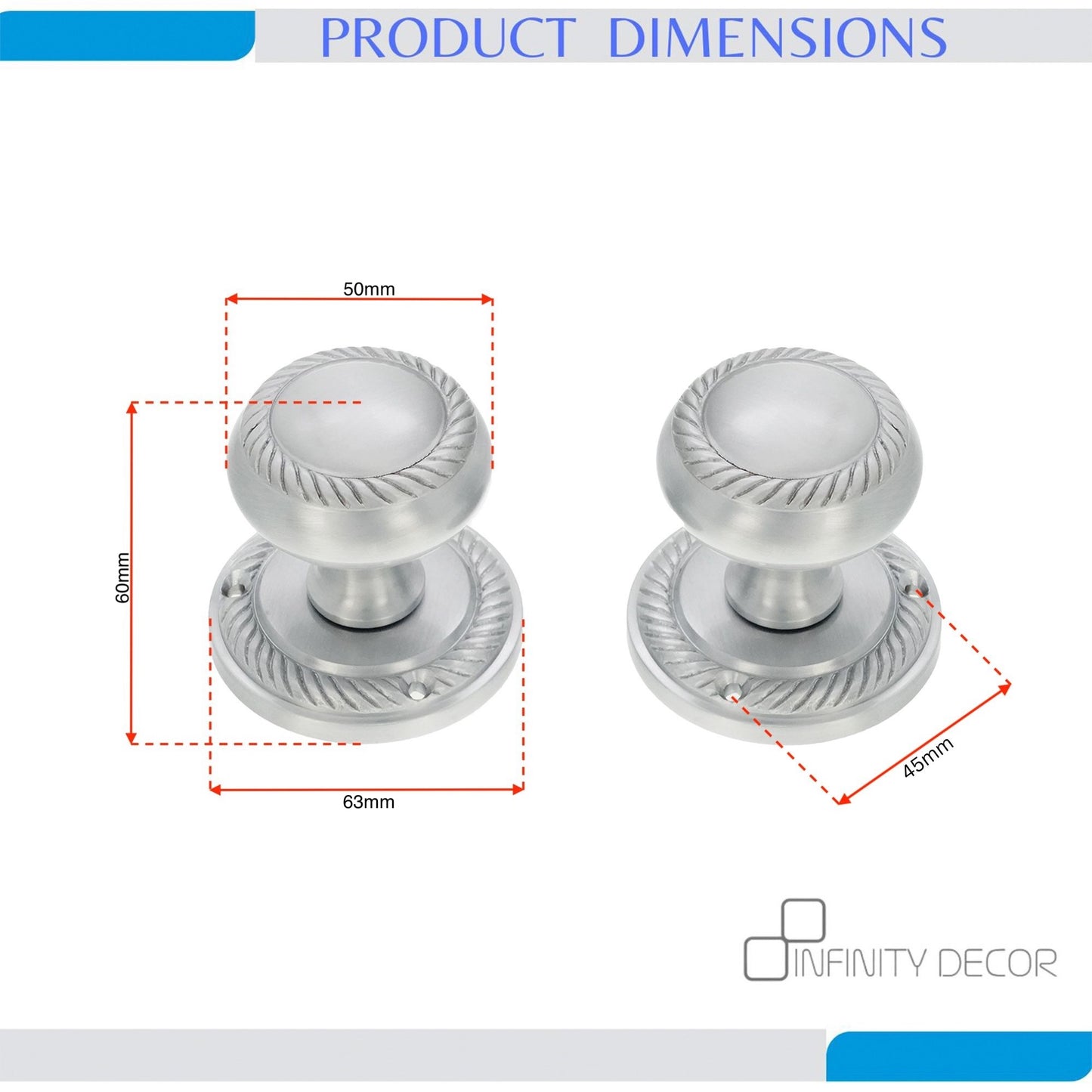 Georgian Door Knob Satin Chrome Home Decor