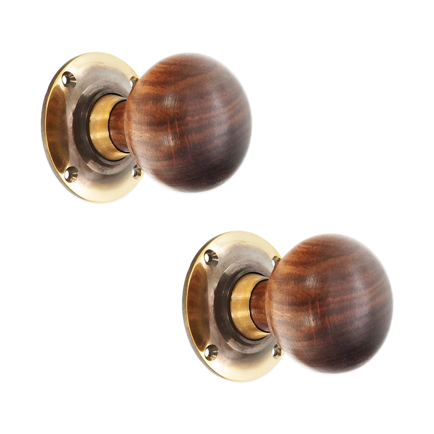 Rosewood Bun Door Knob Aged Brass Home Decor
