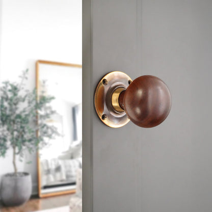 Rosewood Bun Door Knob Aged Brass Home Decor