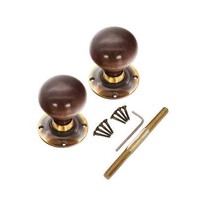 Rosewood Bun Door Knob Aged Brass Home Decor