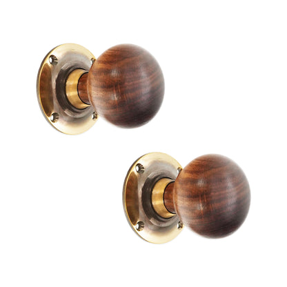 Rosewood Bun Door Knob Aged Brass Home Decor