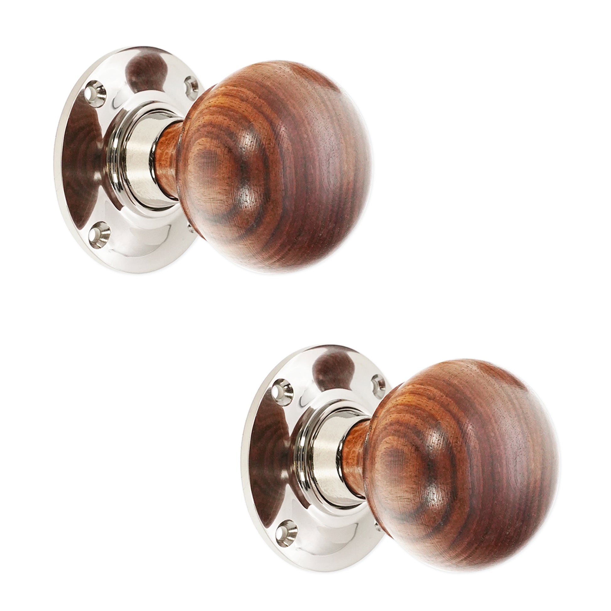 Rosewood Bun Door Knob Polished Nickel Home Decor