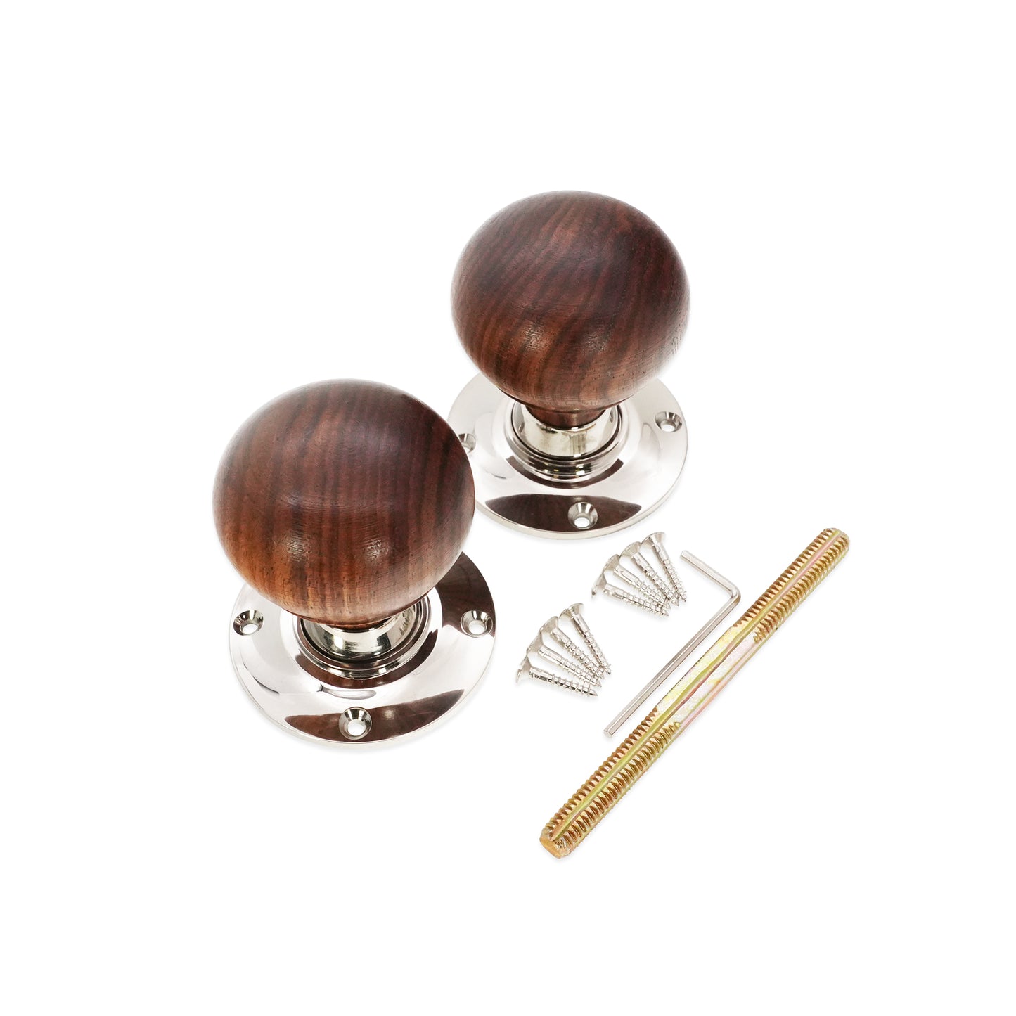 Rosewood Bun Door Knob Polished Nickel Home Decor