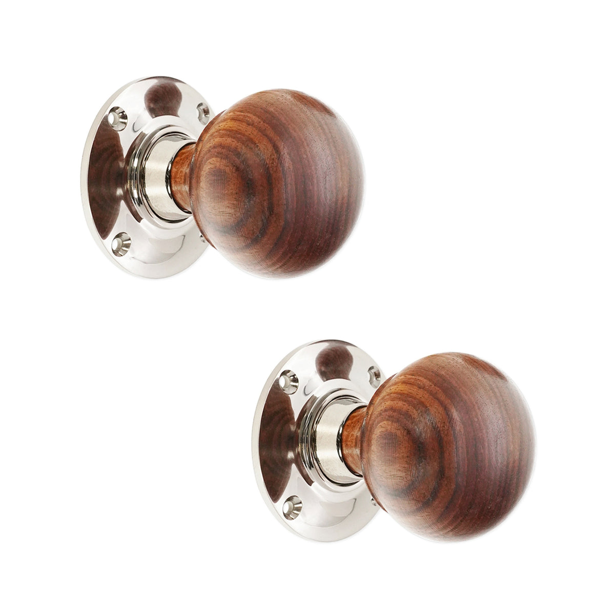 Rosewood Bun Door Knob Polished Nickel Home Decor