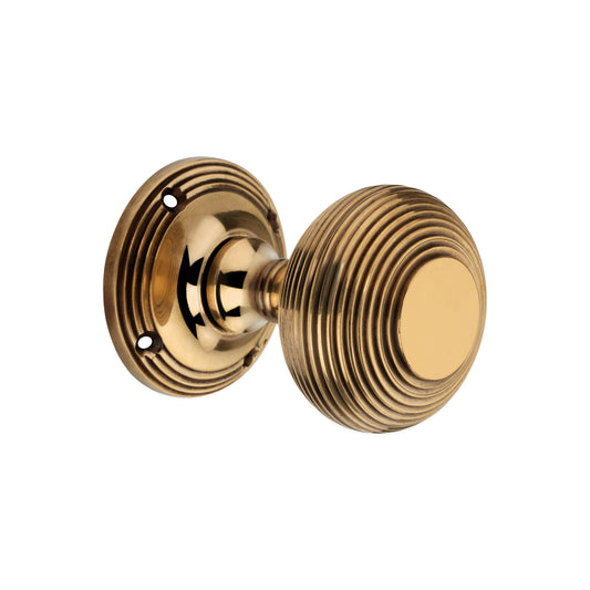 Beehive Mortice Door Knob 55mm Aged Brass