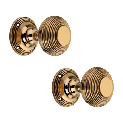 Beehive Mortice Door Knob Aged Brass Home Decor