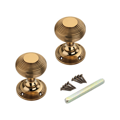 Beehive Mortice Door Knob Aged Brass Home Decor