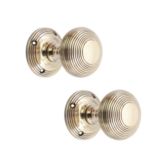 Beehive Mortice Door Knob 55mm Aged Brass