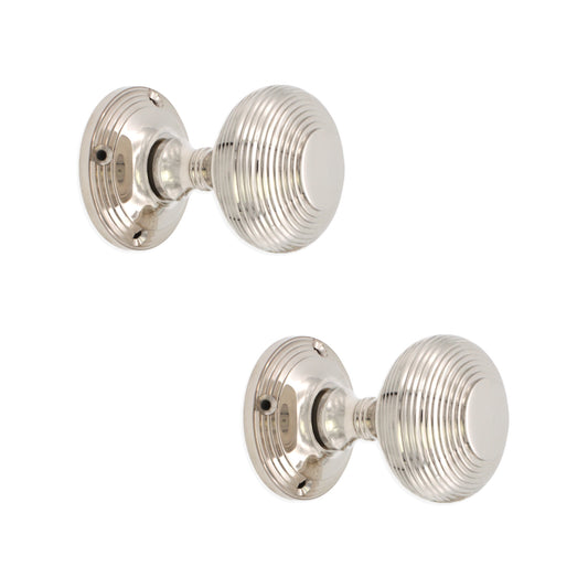 Beehive Door Knob 55mm Polished Nickel