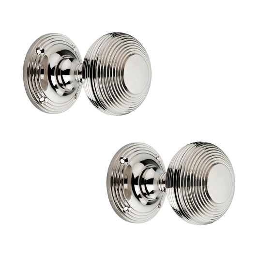 Bienenstock-Türknauf, 55 mm, poliertes Nickel