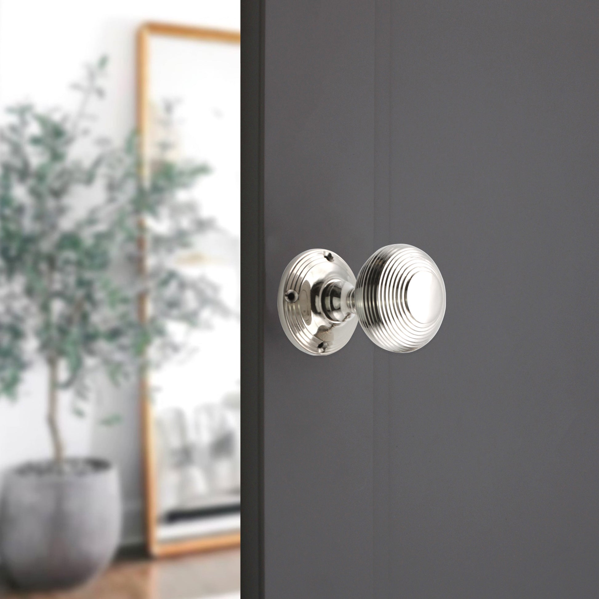 Beehive Door Knob Polished Nickel Home Decor