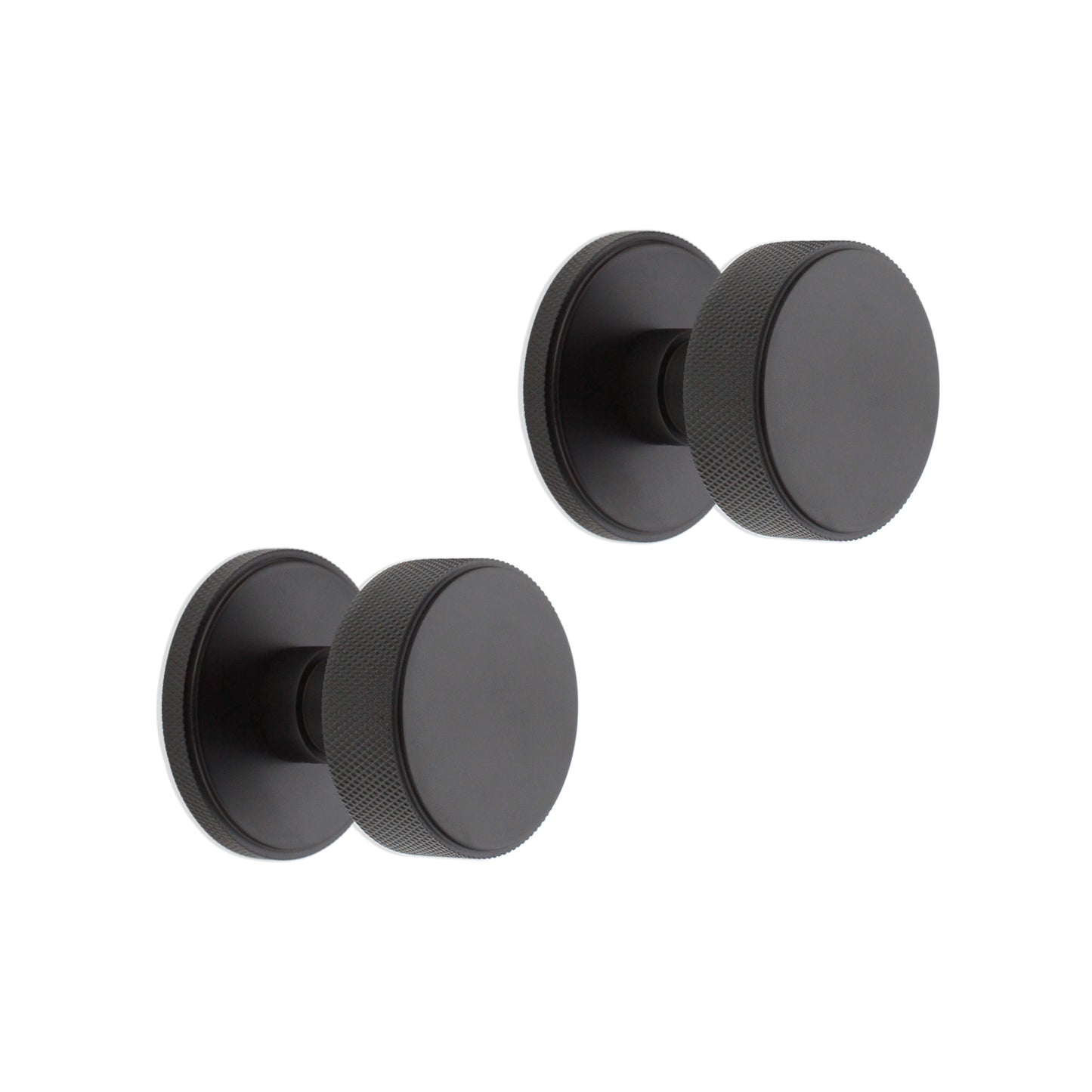 Knurled Mortice Door Knob Matt Black Home Decor
