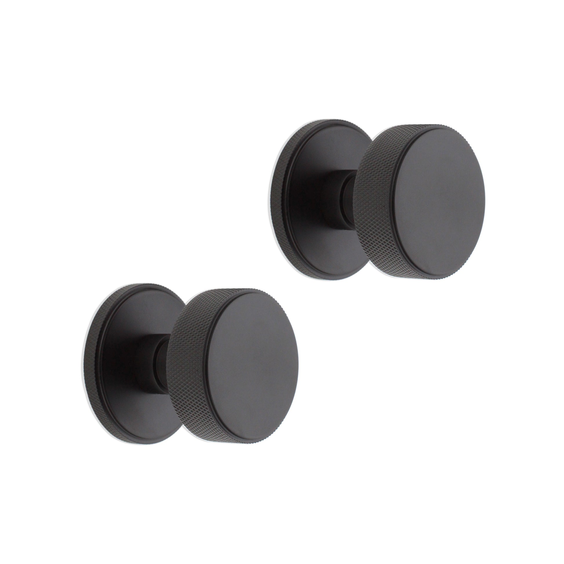 Knurled Mortice Door Knob Matt Black Home Decor