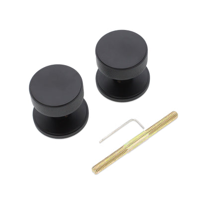 Knurled Mortice Door Knob Matt Black Home Decor