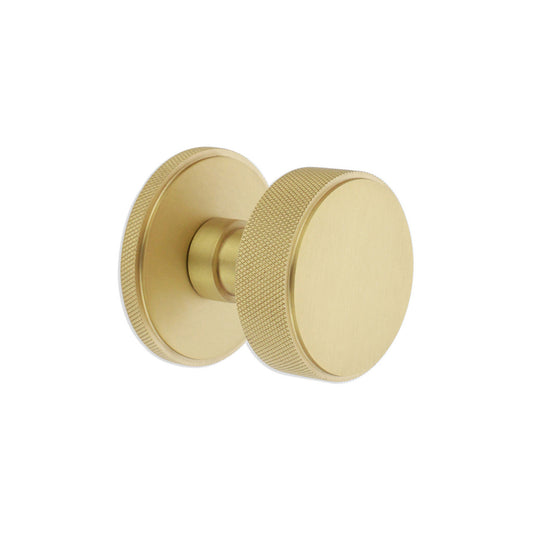 Connaught Knurled Mortice Door Knob Satin Brass