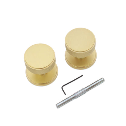 Knurled Mortice Door Knob Satin Brass Home Decor