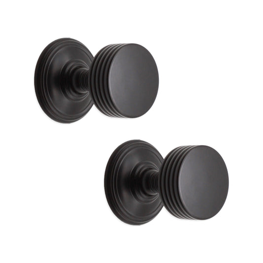 Oxford Mortice Door Knob Matt Black