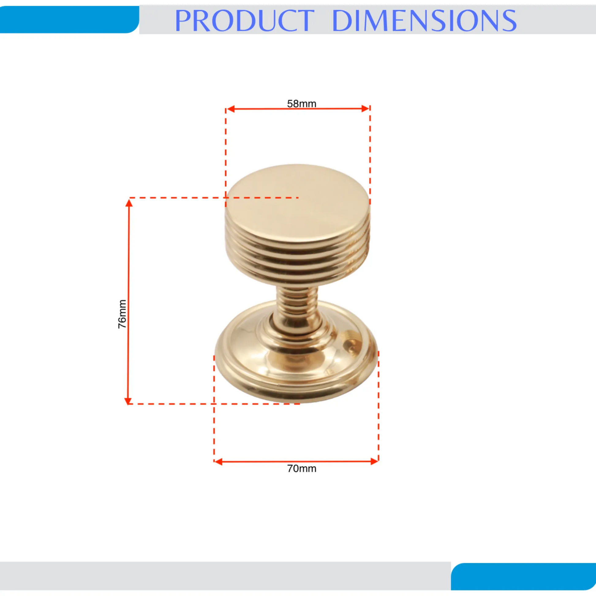 Oxford Mortice Door Knob Polished Brass Home Decor