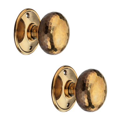 Hammered Cottage Door Knob Aged Brass Home Decor