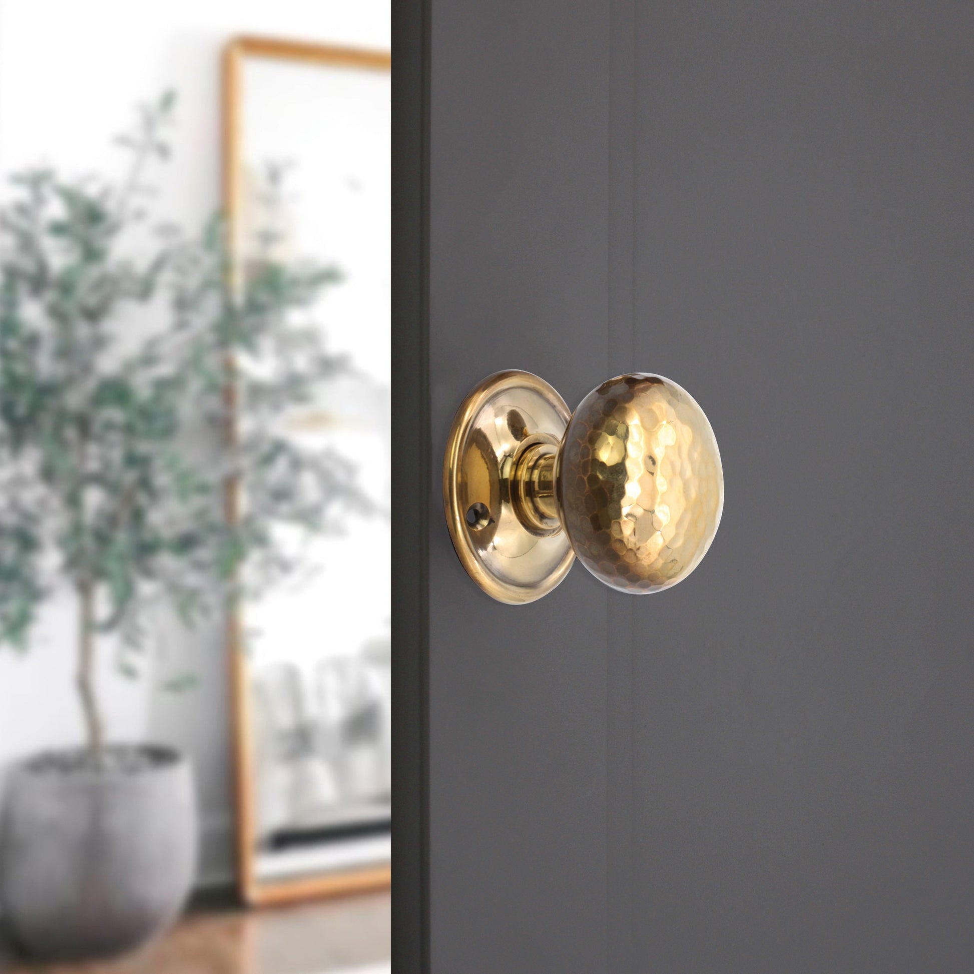 Hammered Cottage Door Knob Aged Brass Home Decor