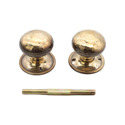 Hammered Cottage Door Knob Aged Brass Home Decor