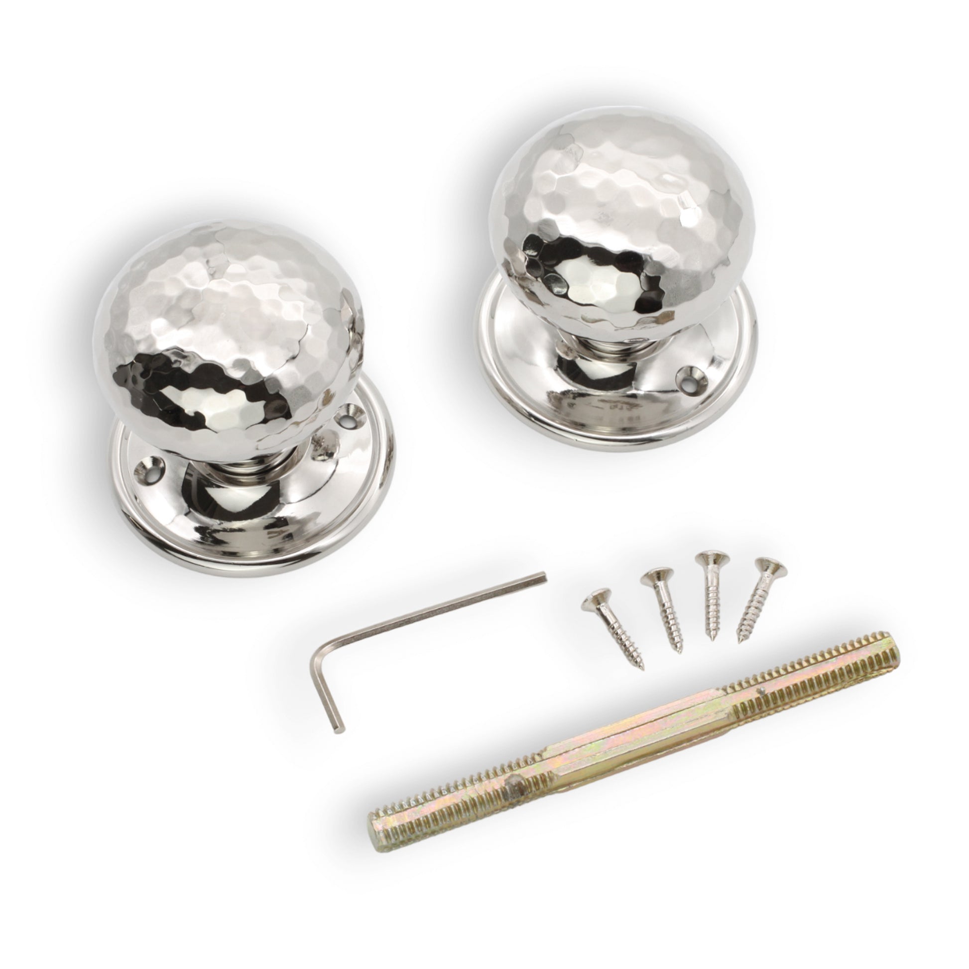 Hammered Rim Door Knob Polished Nickel Home Decor