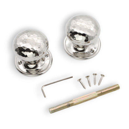 Hammered Rim Door Knob Polished Nickel Home Decor
