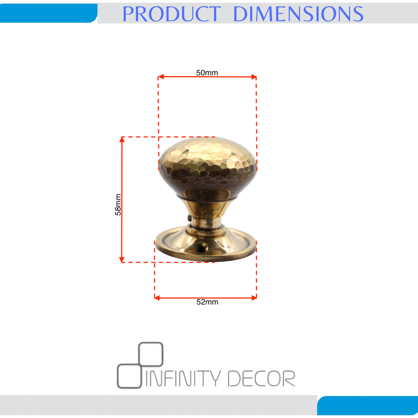Hammered Rim Door Knob Aged Brass Home Decor