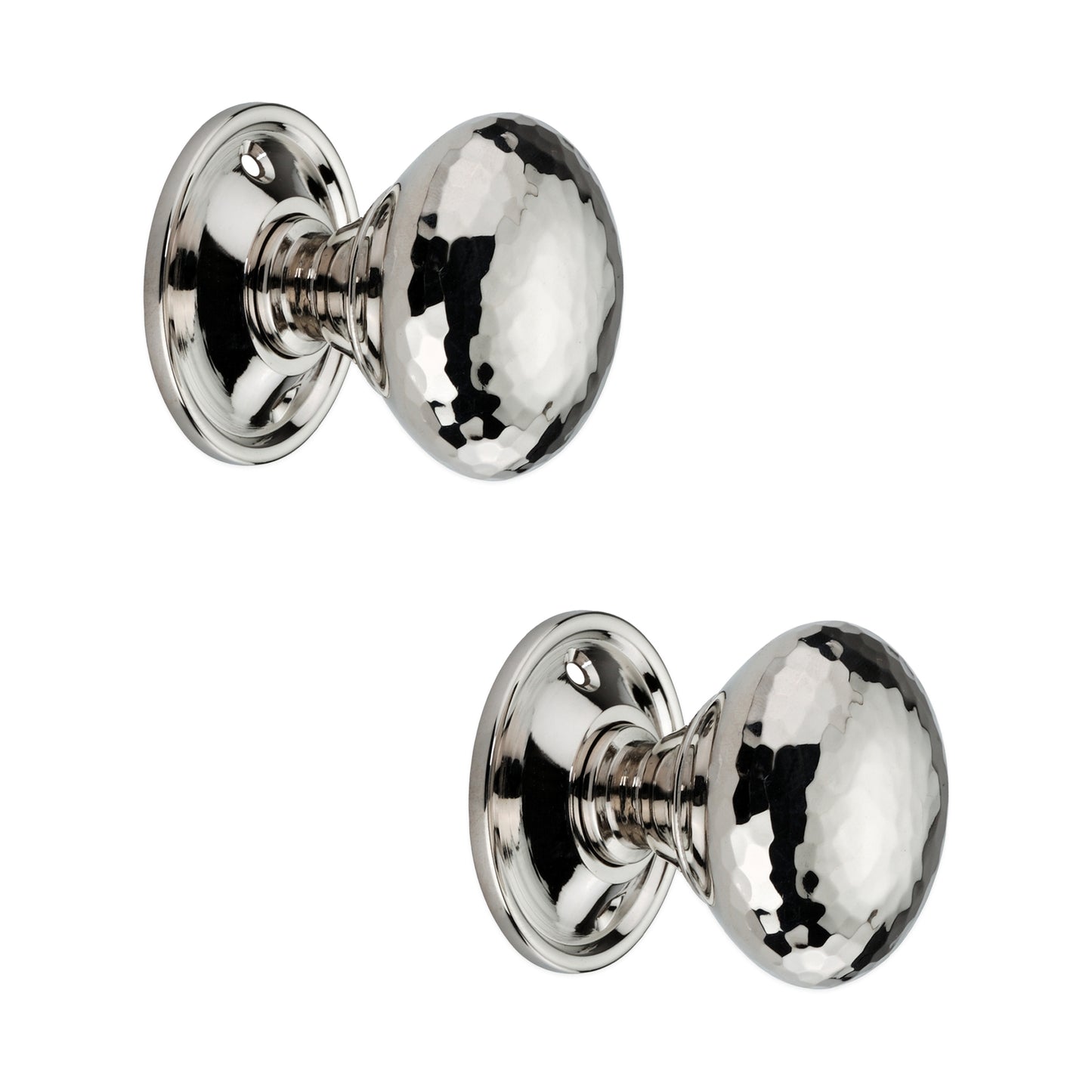 Hammered Rim Door Knob Polished Nickel Home Decor