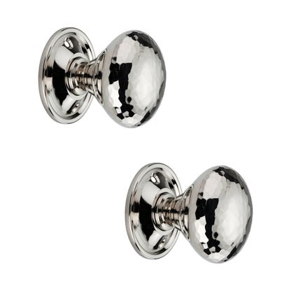 Hammered Rim Door Knob Polished Nickel Home Decor