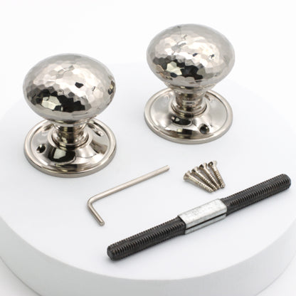 Hammered Rim Door Knob Polished Nickel Home Decor