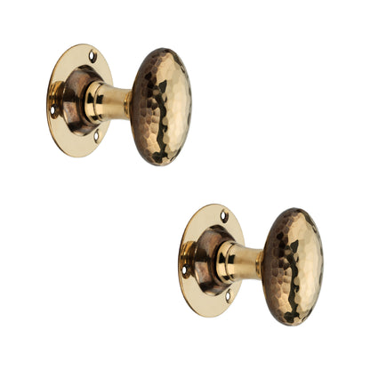 Hammered Oval Mortice Door Knob Aged Brass Home Decor